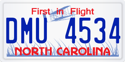 NC license plate DMU4534