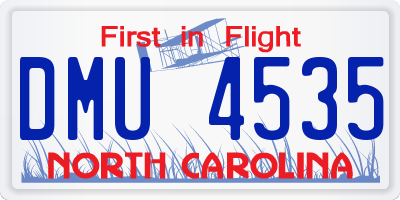 NC license plate DMU4535