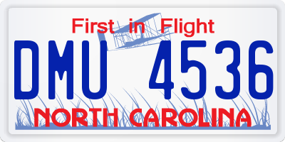NC license plate DMU4536