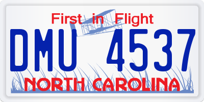NC license plate DMU4537