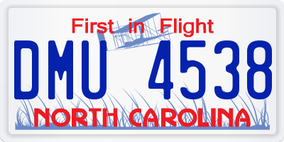 NC license plate DMU4538