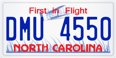 NC license plate DMU4550