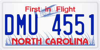 NC license plate DMU4551