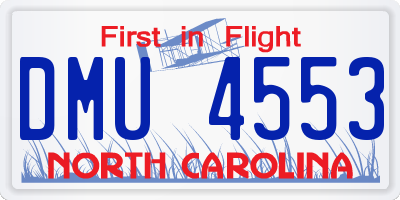 NC license plate DMU4553
