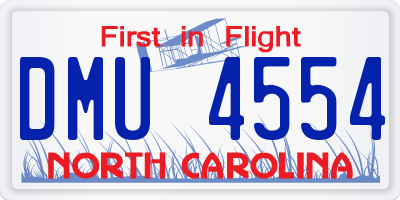 NC license plate DMU4554