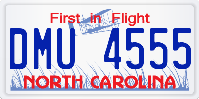 NC license plate DMU4555