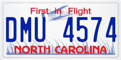 NC license plate DMU4574