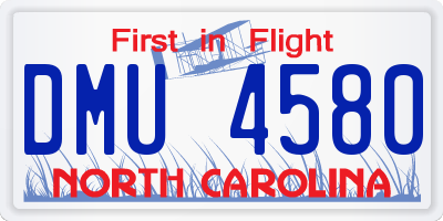 NC license plate DMU4580