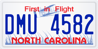 NC license plate DMU4582