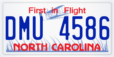 NC license plate DMU4586