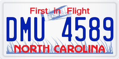 NC license plate DMU4589