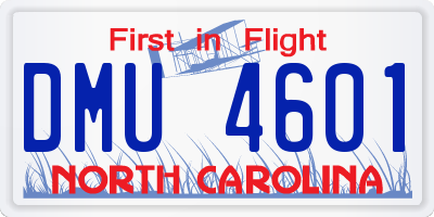 NC license plate DMU4601