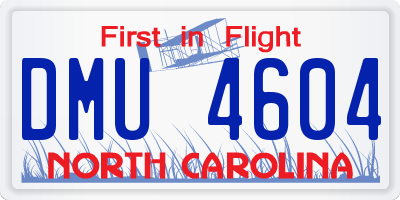 NC license plate DMU4604