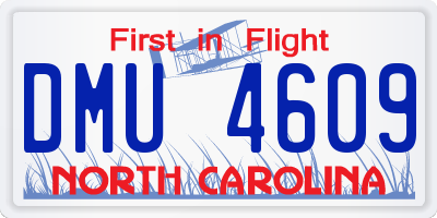 NC license plate DMU4609