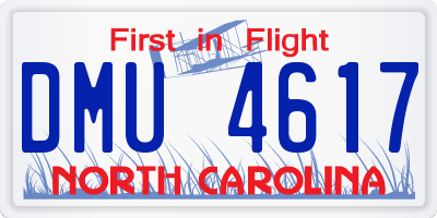 NC license plate DMU4617