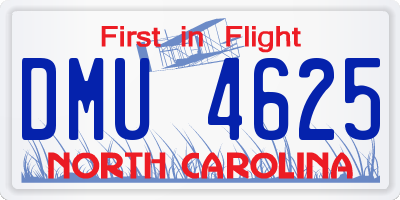 NC license plate DMU4625