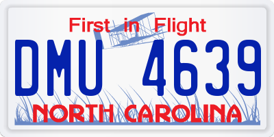 NC license plate DMU4639