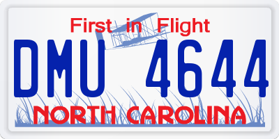 NC license plate DMU4644