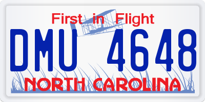 NC license plate DMU4648