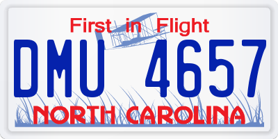 NC license plate DMU4657
