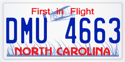 NC license plate DMU4663