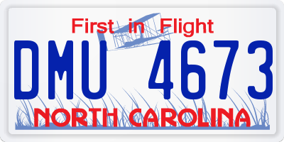 NC license plate DMU4673