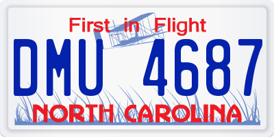 NC license plate DMU4687