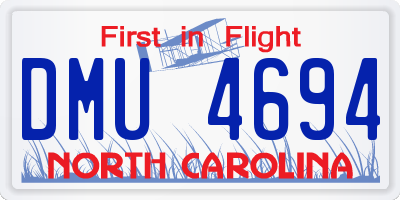 NC license plate DMU4694