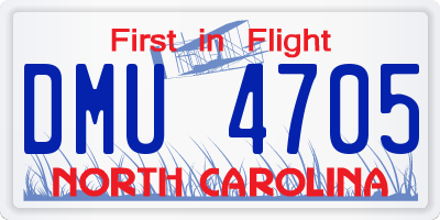 NC license plate DMU4705