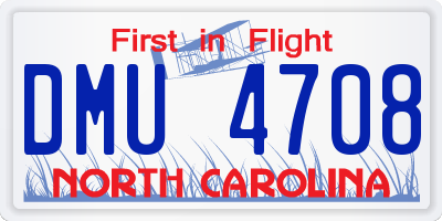 NC license plate DMU4708