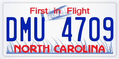NC license plate DMU4709