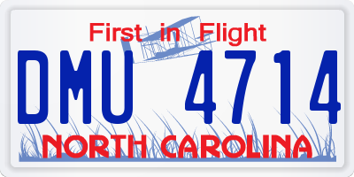NC license plate DMU4714