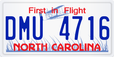 NC license plate DMU4716