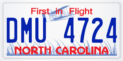 NC license plate DMU4724