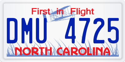 NC license plate DMU4725