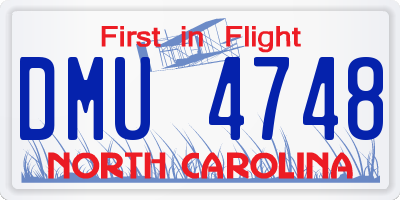 NC license plate DMU4748
