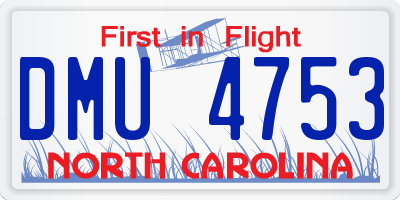 NC license plate DMU4753