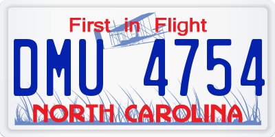 NC license plate DMU4754