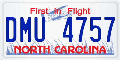 NC license plate DMU4757