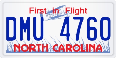 NC license plate DMU4760