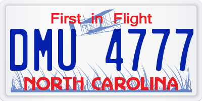 NC license plate DMU4777