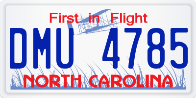 NC license plate DMU4785