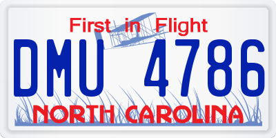NC license plate DMU4786