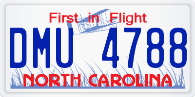 NC license plate DMU4788