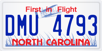 NC license plate DMU4793