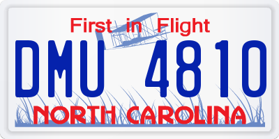NC license plate DMU4810