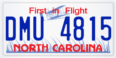 NC license plate DMU4815