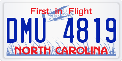 NC license plate DMU4819