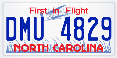 NC license plate DMU4829