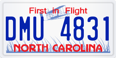 NC license plate DMU4831